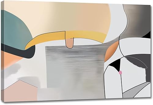 Miniatura 46 de Lienzo grande de arte abstracto para pared, pintura moderna de grafiti azul y gris, escena de tormenta sobre fondo blanco, ilustraciones enmarcadas