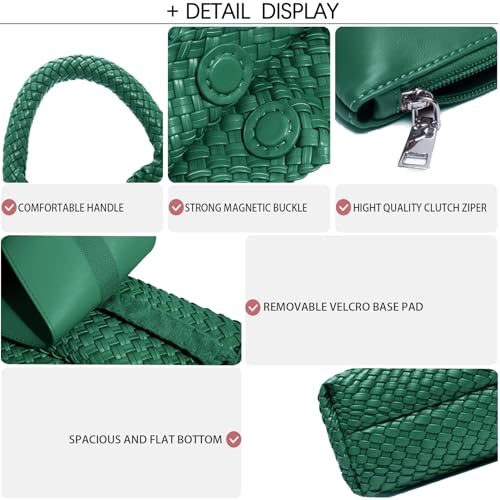 Image of JINMANXUE Woven Tote Bag for Women, Fashion Hobo Handbag, Travel Top-handle Shoulder Bag, Beach Underarm Bag with Purse