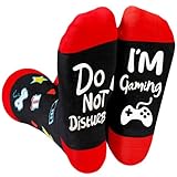 Funny Christmas Valentines Gifts Stocking Stuffers for Teen Kids Men Women Do Not Disturb I'm Gaming Socks Gamer Socks