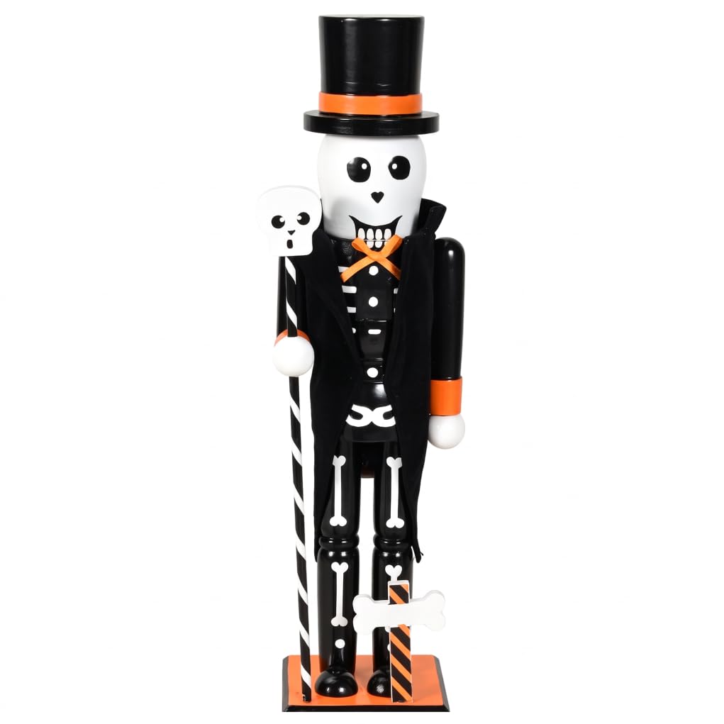 Bemonew Wood Nutcracker, Halloween Decor Figure, Black, 14.96 Inch