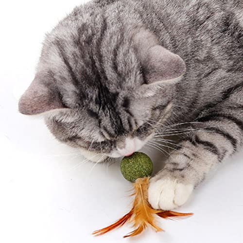 Bolas mágicas para gatos | penas gatinho comestível bola | Brinquedos interativos para gatos para de