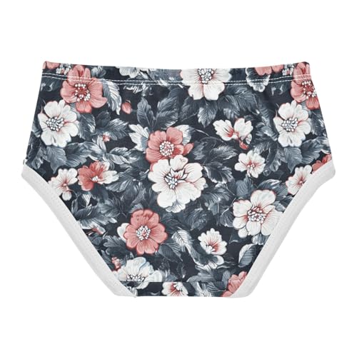 ZZKKO Rendering Flower Vintage Girls Underwear Toddler Panties for Girls Comfort Brief Size 2T-8Y2