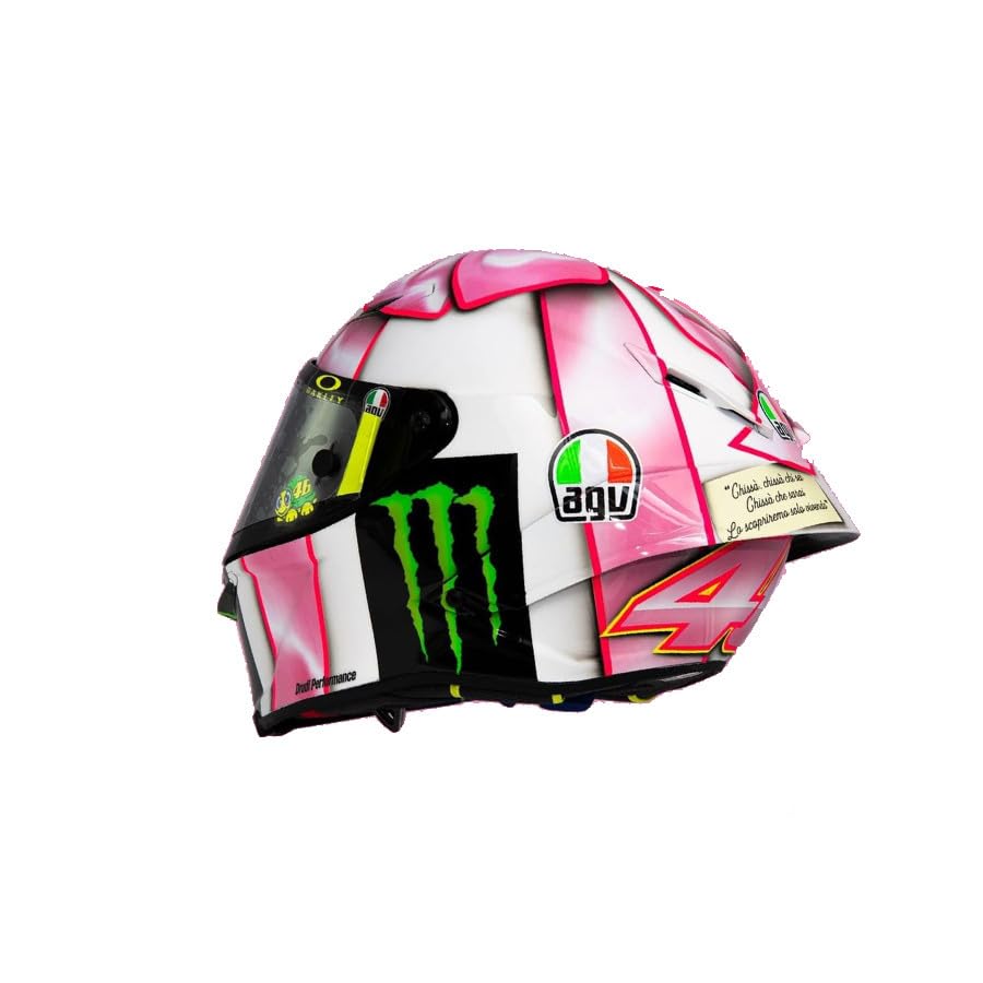 Valentino Rossi Casque Réplique Miniature 1:5 Mini Casque –VR46 MotoGP_GP Misano Race 1 2021, Unisexe