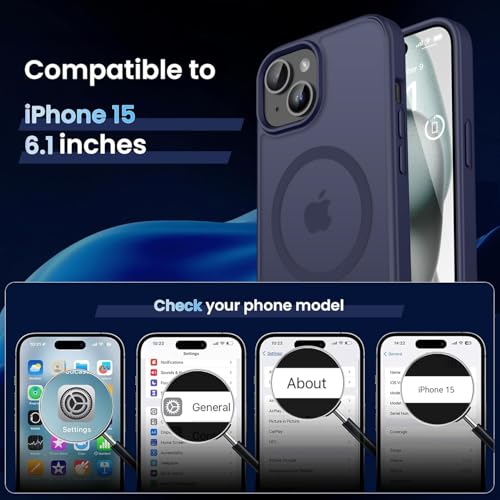 Image of iPhone 15 Magsafe Hard Back Case | Matte Design & 360 Protection | Military-Grade Apple iPhone 15 Cover | Strong Magnet Back - Purple