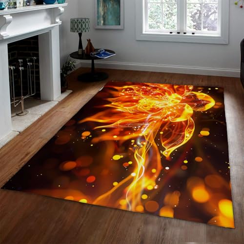 Tapis fleur de lotus lavable et antidérapant style néon - 3