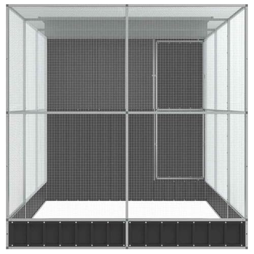 vidaXL Voliere mit Erweiterung Silber 416 x 203 x 216 cm Stahl