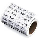 0001-2000 0.4'x0.8' Waterproof Vinyl Inventory Number Stickers Labels for Storage Organizing Boxes...