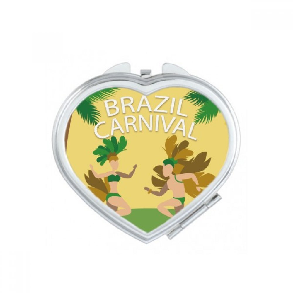 Miroir de maquillage compact Brésil Carnaval portable pour sac à main