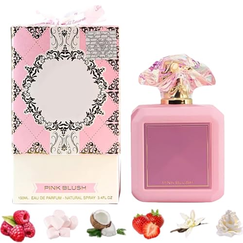 Pink Blush Marshmallow Scent Eau De Parfum,Long-Lasting Perfume for Women, Sweet Floral Gourmand Fragrance, Body Spray with Captivating Aroma for Daily (1PCS)