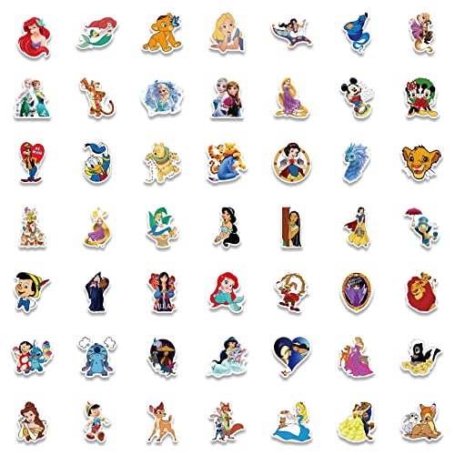 Cartoon Princess Kids Stickers Pack，100Pcs Cute Cartoon Characters Stickers For Kids，Waterproof Vinyl Princess Stickers For Laptop Cellphone Water Bottle Skateboard Luggage Car Bumper #TOP1
