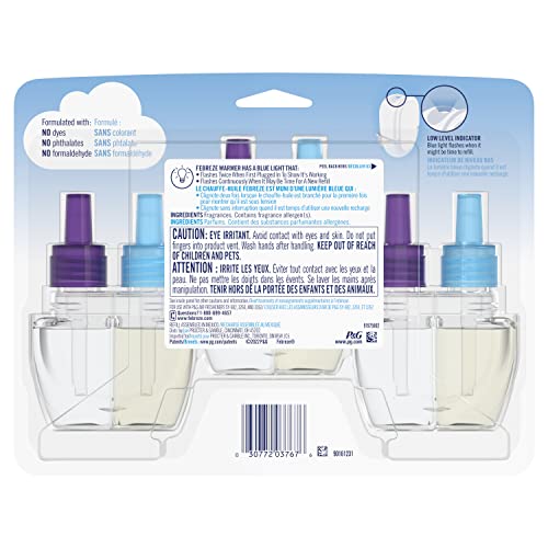 Image of Febreze Plug In Air Freshener, Odor-Fighting Scented Oil Refill, Gain Moonlight Breeze, 3 Refills