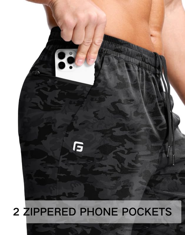 Image of GGJ Men's Lightweight Athletic Shorts with 2 Zipper Pockets 7 inch /9 inch /5 inch Gym Workout Running Quick Dry Tennis Shorts for Men