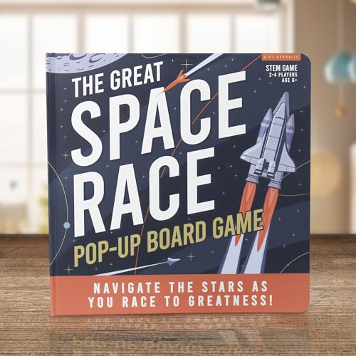 Gift Republic Great Space Race Pop-Up Board Game, STEM Learning Game with 3D Levels - Image 2