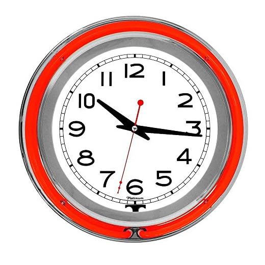 Lavish Home Retro Neon Wall Clock Battery Operated Wall Clock Vintage Bar Garage Kitchen Game Room 3