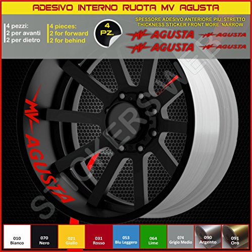 Pimastickerslab 0300 Autocollants pour intérieur de jantes de MV Agusta F3u00a0F4u00a0Brutale Rivale 031 Rosso