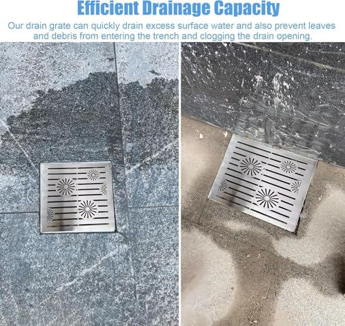 Grille métallique carrée de drainage extérieur robuste et durable
