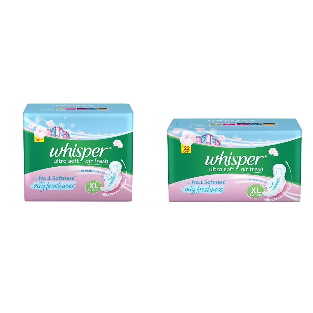 Buy Whisper Ultra Soft Sanitary Pads 50 Pieces (Xl) & Ultra Soft