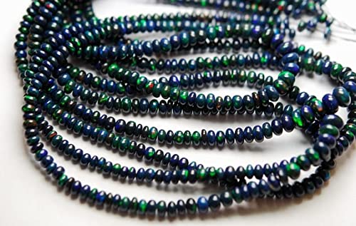 Opal Ethiopian rondelles lisses bleu 4-6.5mm LKBEADS pour création bijoux 18"