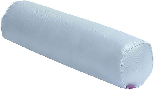 Miniatura 3 de Almohada cilíndrica larga de seda de hielo suave, almohada cervical con funda extraíble (azul claro, 5.9 x 23.6 in)