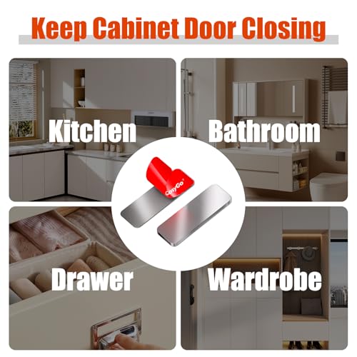 Image of 8 Pack Magnetic Cabinet Door Catch, Ultra Thin Cabinet Door Magnets, Adhesive Drawer Magnets to Stay Closed, Stainless Steel Cabinet Latch Easy Install