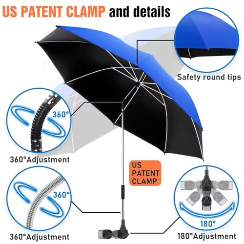 Sombrillas playeras de 360° ajustable y resistente para exterior 6
