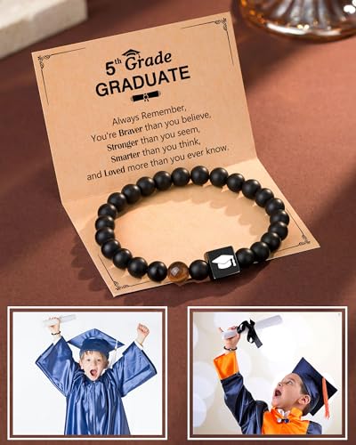 Image of UPROMI Graduation Gifts for Him Class Of 2024 Graduation Gifts for Men Teen Boys High School 5th 8th Grade Graduation Bracelet