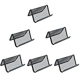 6 PCS Mesh Metal Business Card Holder - Pistha Black Mesh Collection Business Card Holder for Card Management and Office Organization