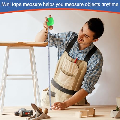 Macarrie MACARRIE-TAPE-65 80 Pcs Small Tape Measure Keychains 3 Ft/ 1 M Functional Mini Retractable Measuring Tape thumb #4
