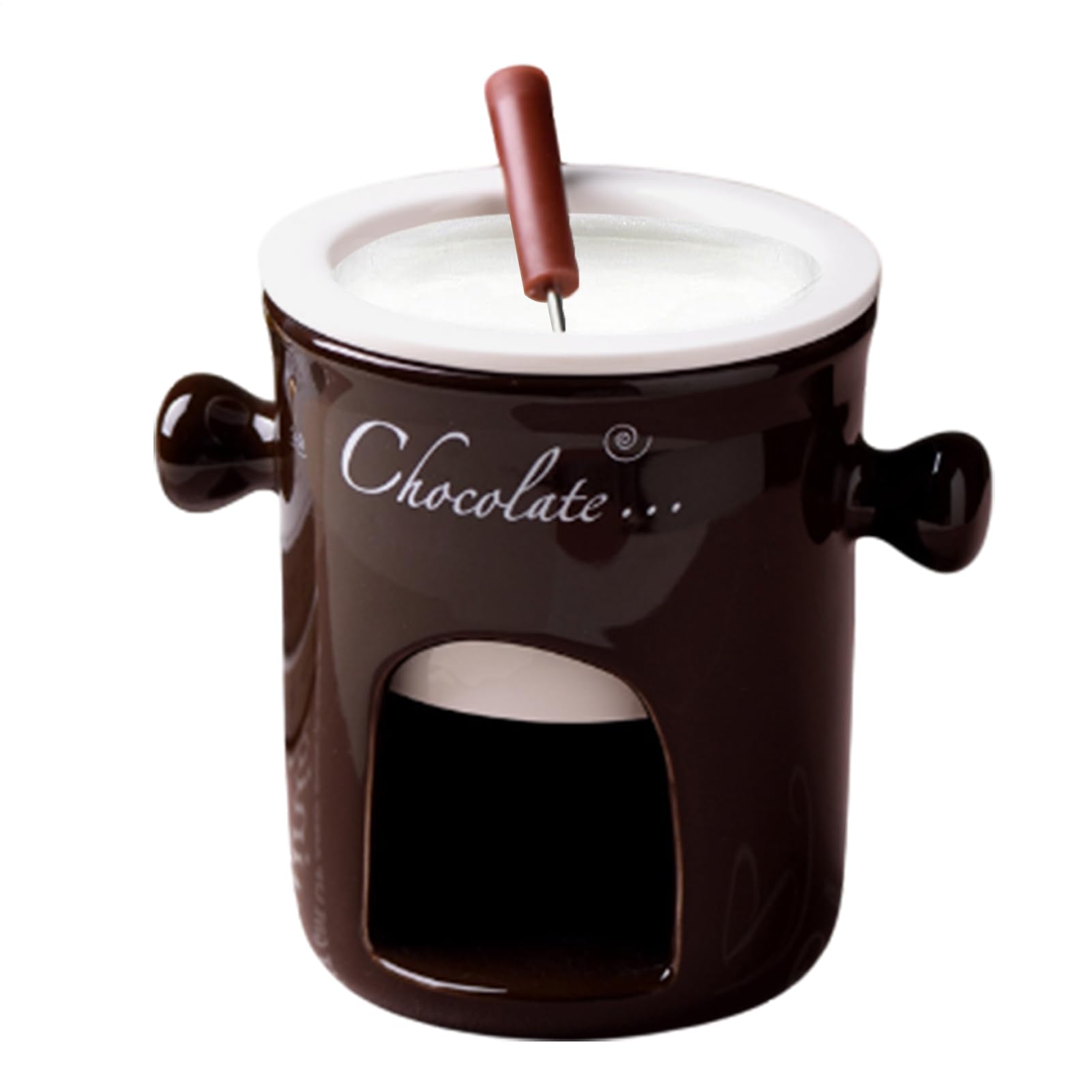 Fondue-Tasse aus Keramik, tragbarer Schokoladenwärmer, glasiertes Mini-Serviergefäß, elegantes Dessert-Dip-Accessoire, Mahlzeiten im Freien, lässige Anlässe, kreative Geschenkwahl, verbessert leckere