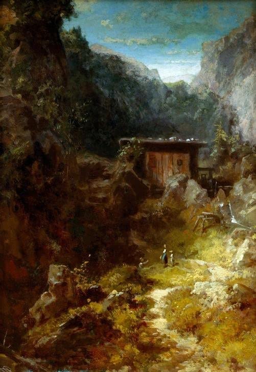 Affiche Sentinelle sur les remparts Carl Spitzweg impression sur toile d'art en format 60x90 cm