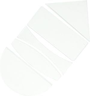 Baluue Optical Lens Set - Optical Glass Lens Semicircular Triangular Rectangular Lens Physics Demonstration Tools Equipment for Students, Experiment, Lab, 5Pcs