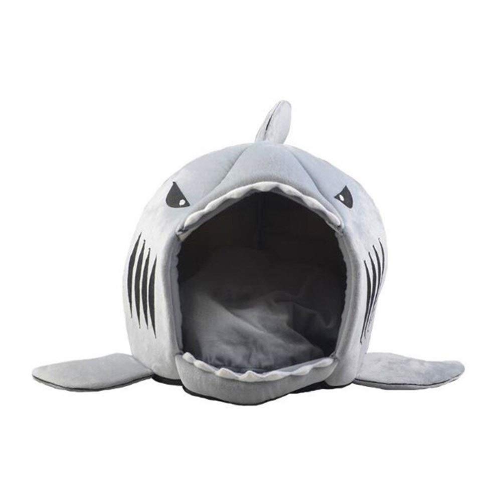Lit pour chien lavable avec coussin amovible forme requin