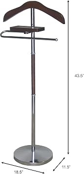 Proman Products VL17017 Valet with Hanger, Tray & Trouser Bar, Brown