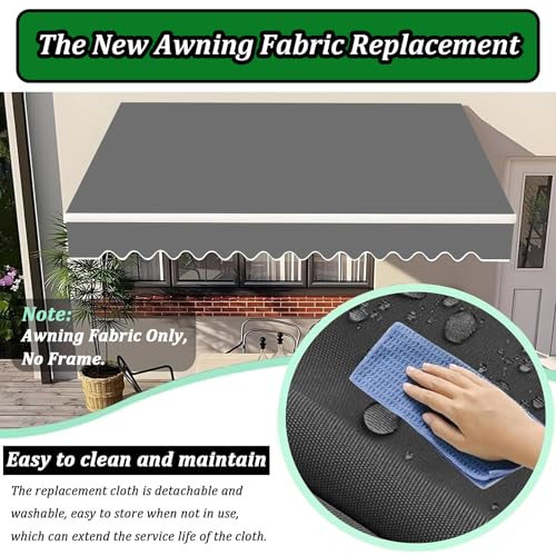 Toile de rechange rétractable imperméable en polyester 300g pour store extérieur