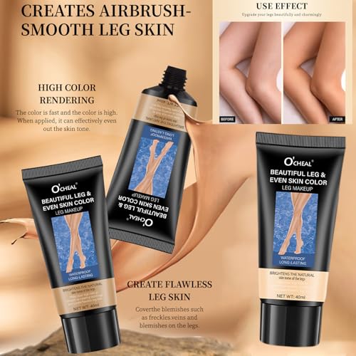 Körper- und Bein-Make-up,Tattoo-Cover-up-Make-up,Wasserfeste Beinvenenabdeckung und Körpernarbe-Cover-Make-up,Makellos Aussehende Beine,Ausgeglichene Hautton-Foundation,Transfer Proof Lotion