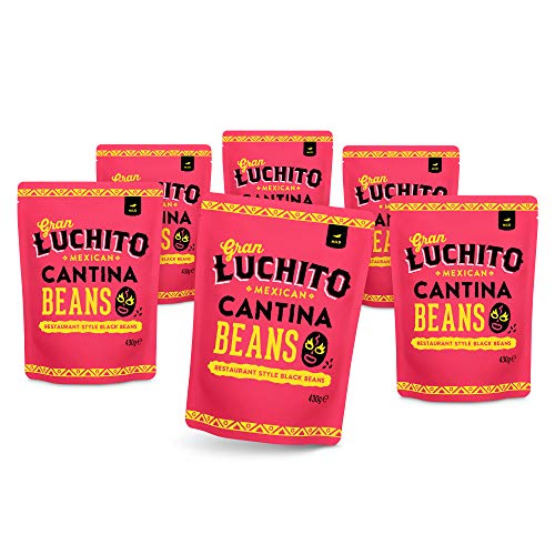 Gran Luchito Mexican Cantina Black Beans 15oz (Pack Of 6) - Vegan - Fat Free - Non GMO - Microwavable Pouch image 4