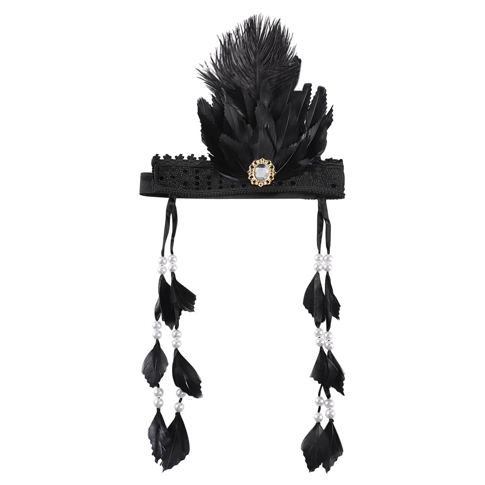 SIQITECHUK Indian Feather Headband Native American Headdress Mardi Gras Indian Fancy Dress Indian Costume Feather Head Band Feather Headpiece Carnival Halloween Cosplay Party Props Hair Accessories - Image 4