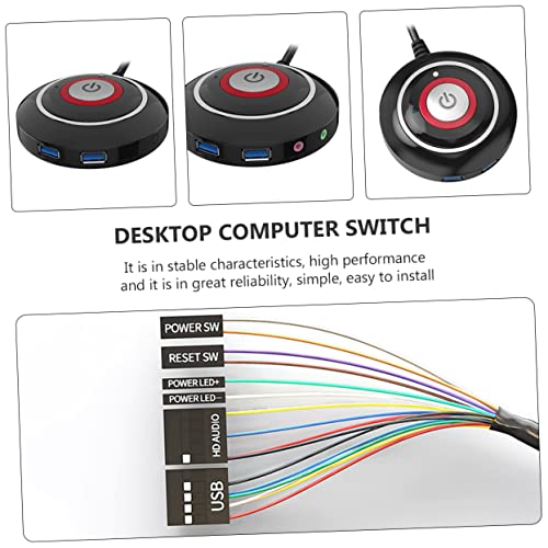 Veemoon Reset Push Button Cable USB para Gabinete de PC, Botón de Encendido y Reset para Computadora de Escritorio miniatura 4