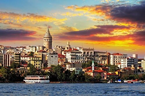 WiHome 5D Diamond Painting Kits for Adults Full Drill Istanbul Turkey Sea Embroidery Rhinestone Painting