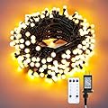 BrizLabs String Lights Warm White, 65.6ft 200 LED String Lights with Remote, 8 Modes Christmas Globe Lights, Dimmable Xmas Tree Ball Lights Outdoor Mini Globe Light for Christmas Tree Home Party Patio