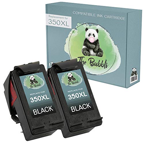 The Bubbli Original | 350XL Remanufacturado Cartucho de Tinta Compatible para HP Deskjet D4360 F4280 OfficeJet 5740 J5780 J6410 Photosmart D5360 C4599 C4280 C4380 C5280 C4580 C4480 (Negro, 2 Pack)