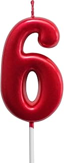 Red Birthday Candles 6 Candle 6th Six Years Cake Bady Roman Numberal Cool Number Candle No 60 61 62 63 64 65 66 67 68 69