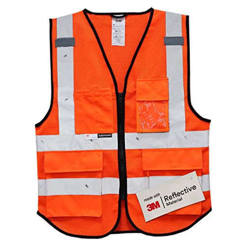 Salzmann 3M Reflecterend werkvest van luchtdoorlatend gaasweefsel | Met 4 voorzakken en ritssluiting | Gemaakt van 3M reflecterend materiaal
