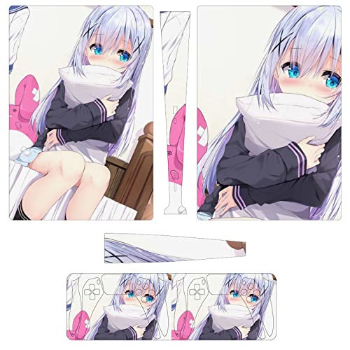 PS5 スキンシール ごちうさ チノ PS5 Sticker デジタル版 PlayStation 5 スキンシール 保護カバー 本体 コントローラー スキンフィルム カバー ステッカー 指紋防止 撥油 保護シール 全面保護 プレイステーション 5 側面対応