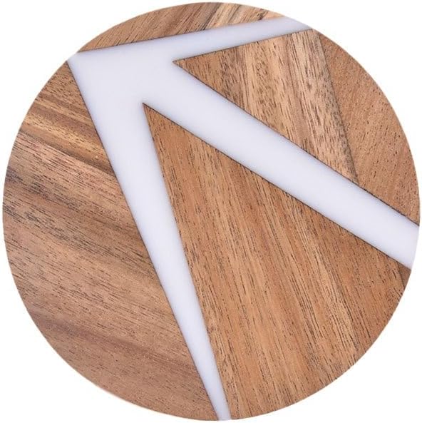 5pcs Unique Wood & Resin Coasters Heat Resistant Drink Mats for Tabletop Protection, Home/Office/Bar Decor Gift for Sister's mom Teacher