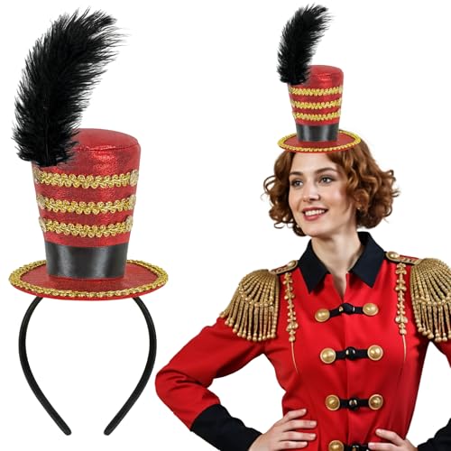 Dkomekii Mini Circus Ringmaster Hat Headband Red Mini...
