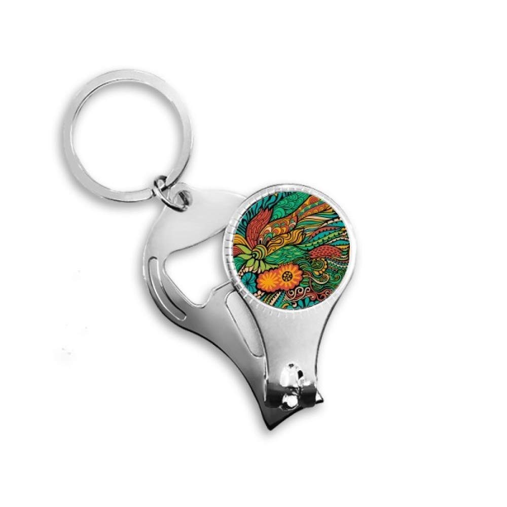 Porte-clés décapsuleur à fleurs abstraites une idée cadeau utile et originale