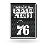 Rico Industries NBA Basketball Philadelphia 76ers Carbon Fiber 8.5" x 11" Carbon Fiber Metal Parking Sign - Great for Man Cave, Bed Room, Office, Home Décor