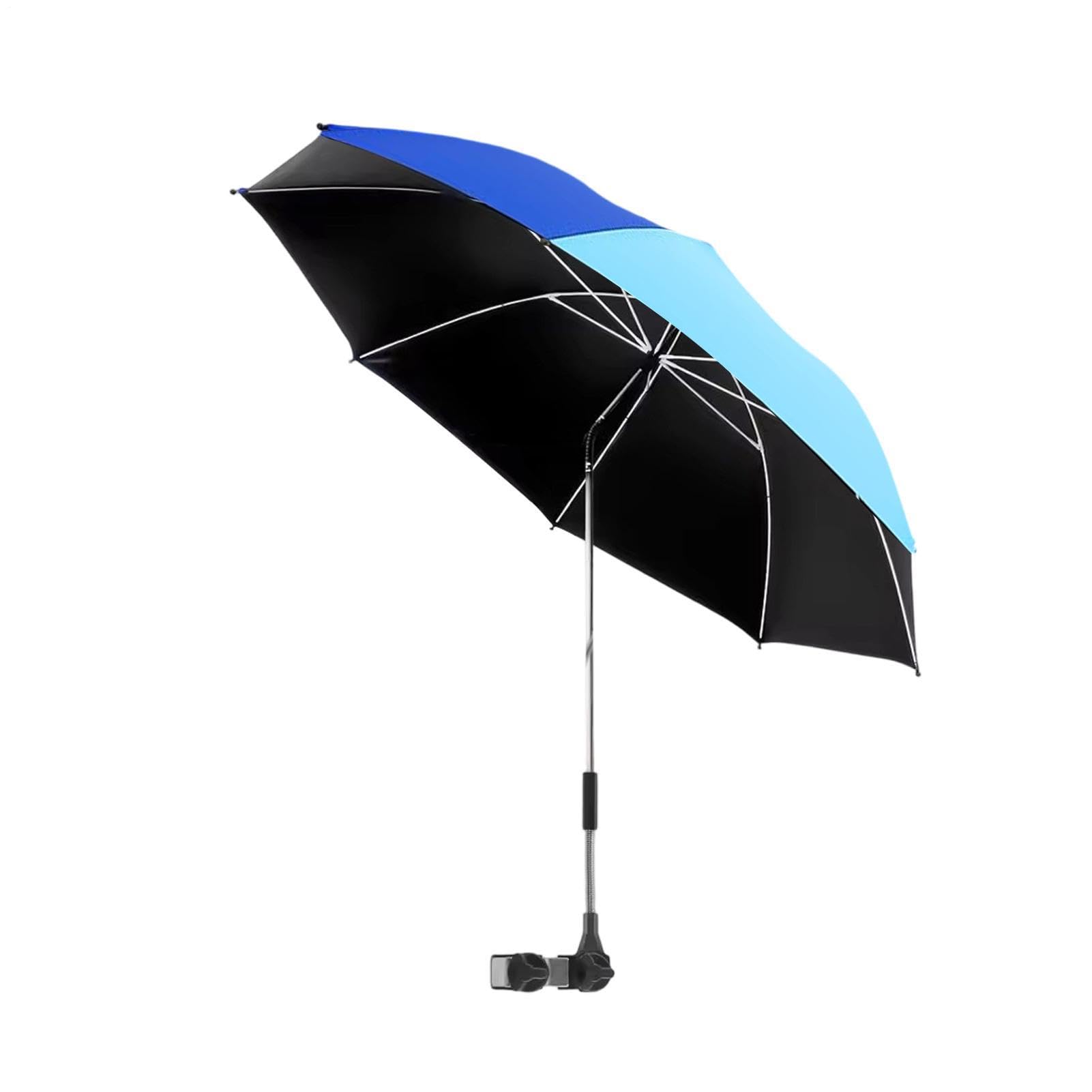 Ombrello per sedia con morsetto, parasole regolabile con clip, per ringhiera per sedia, per spiaggia, pesca, vacanze, giardino, cortile, campeggio, balcone, patio all'aperto
