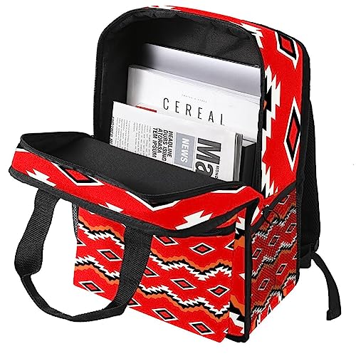 Sac à dos géométrique rouge pour l'école et sorties enfants - 3
